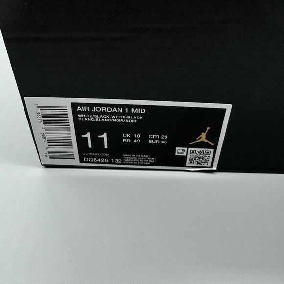 Nike Air Jordan 1 Mid Shoes Men's Size 11 White Black DQ8426-132 NEW Panda Retro - Picture 11 of 11